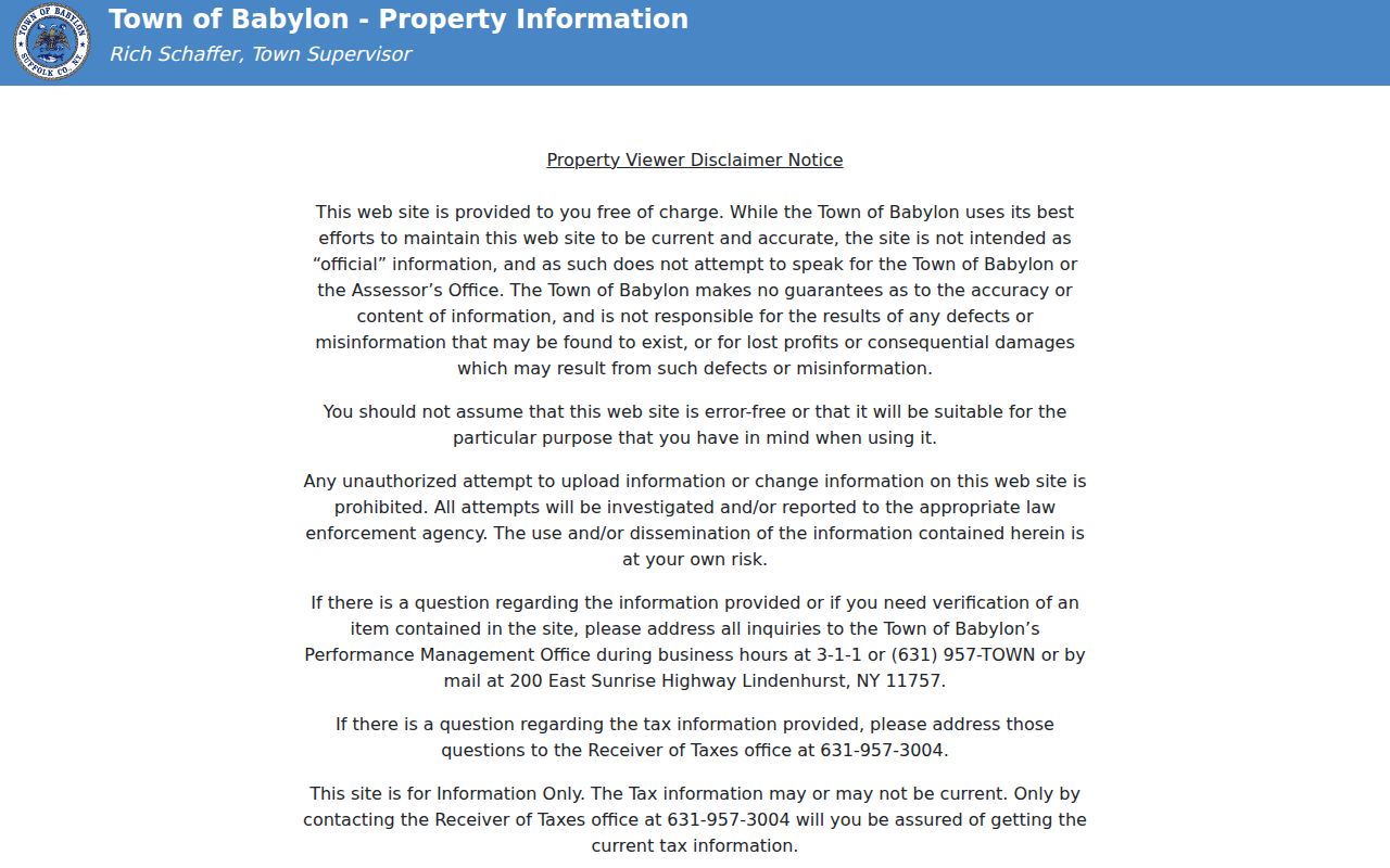 Babylon residents directory assessor property search