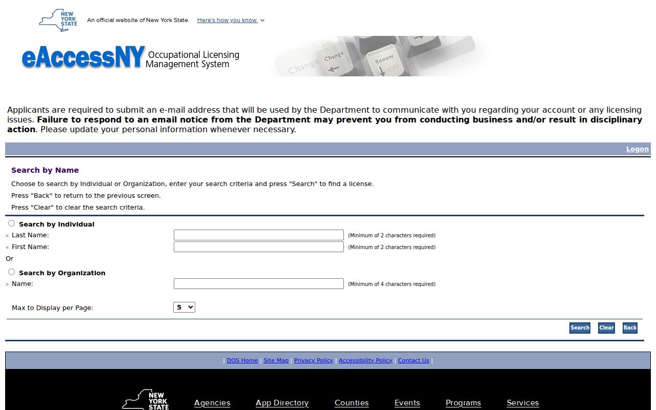 Babylon residents directory New York entity search fields